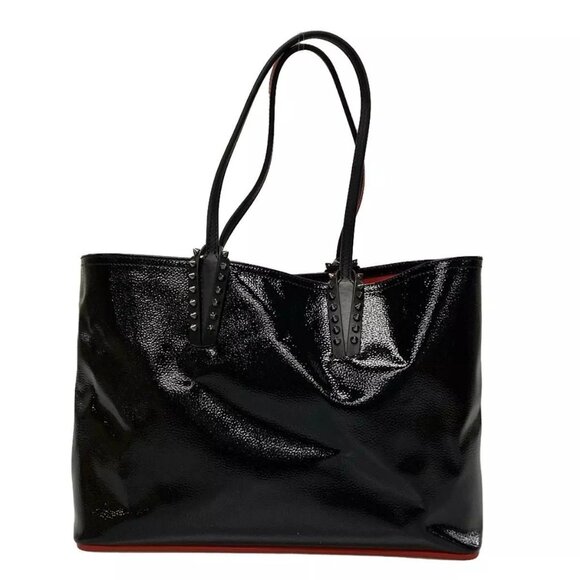 Auth CHRISTIAN LOUBOUTIN Cabata Small - Black Red Patent Leather Leather - Picture 3 of 15